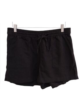 J.Crew Linen-blend pull-on short Black Medium AX922